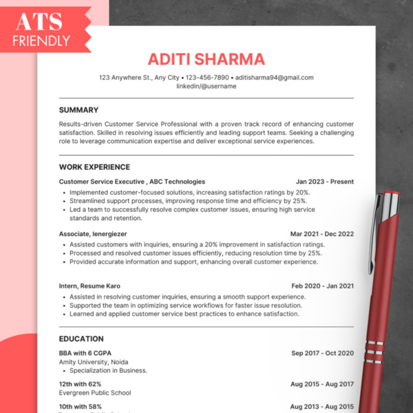 ATS Friendly Resume Template Word